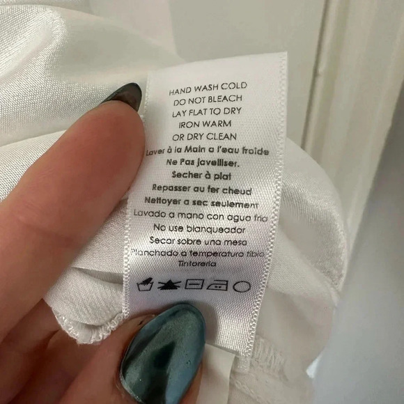 Nation LTD June Sateen V Neck Top in White - Picture 7 of 8